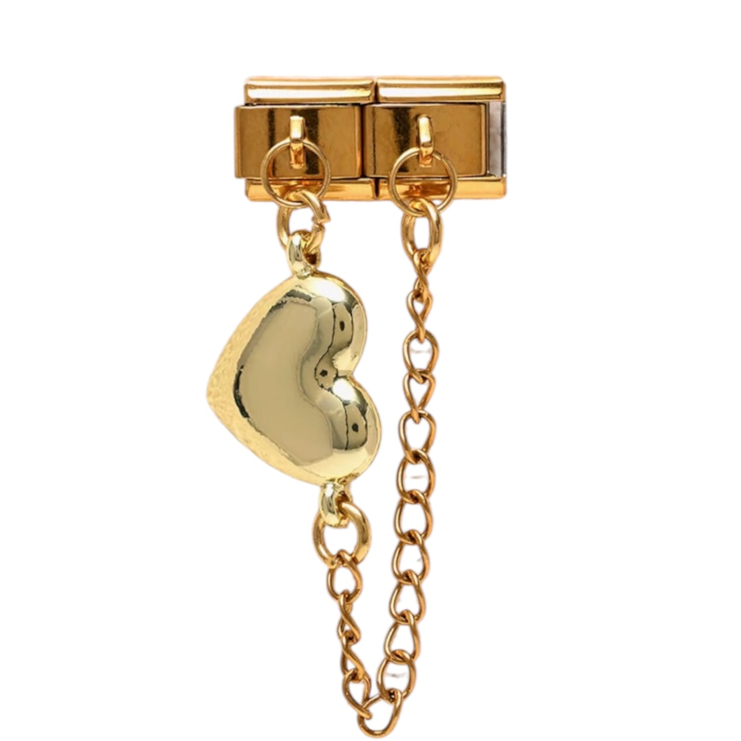 Charm double cœur avec chaîne